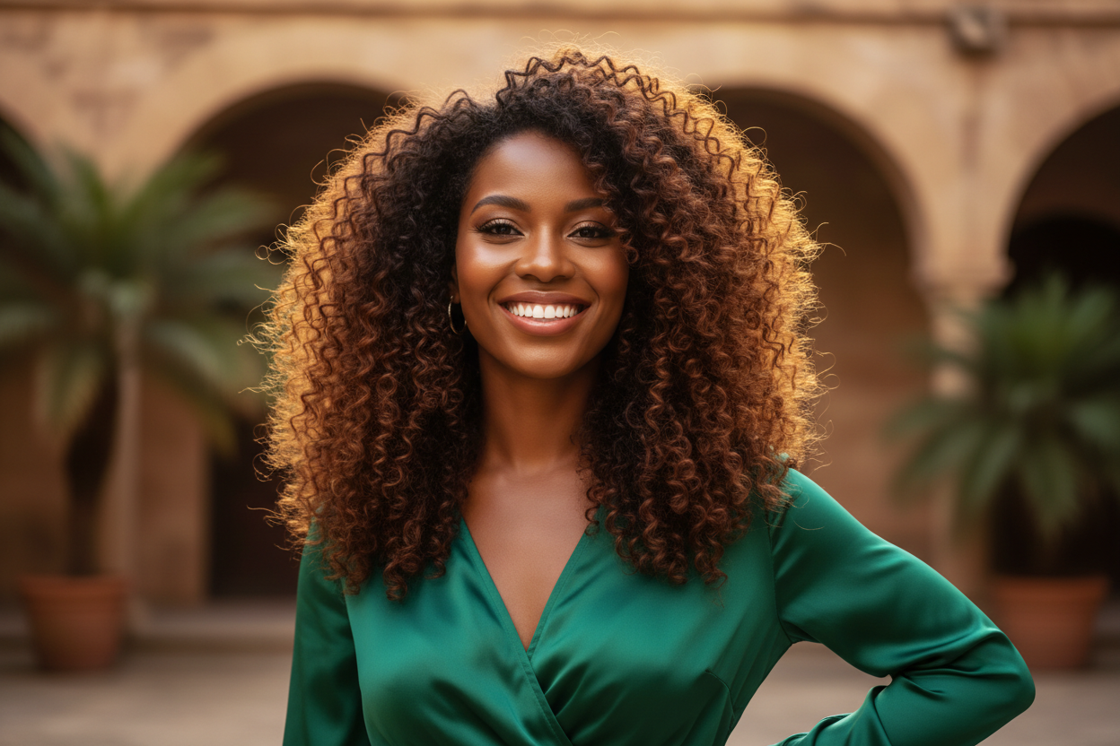 Beautiful Dark Skinned Natural Coily Haired Women 